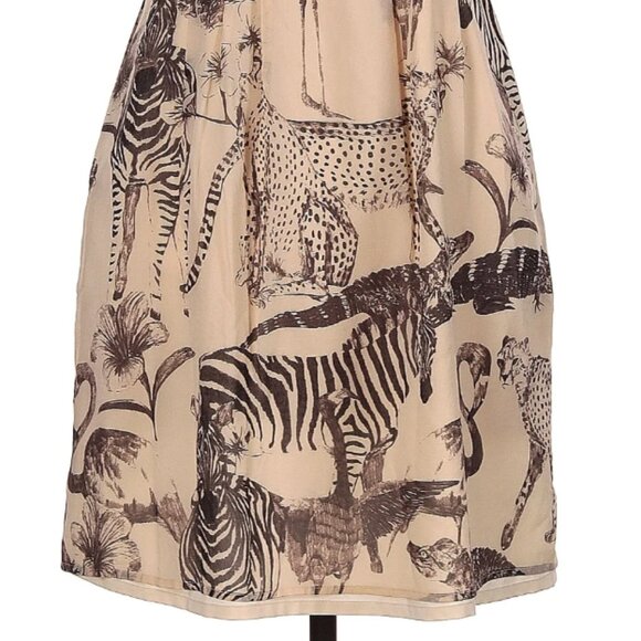 ๐จ 50% OFF BUNDLES! ๐จNWOT Madewell Ivory Safari Silk Animal Print Dress - Picture 7 of 9